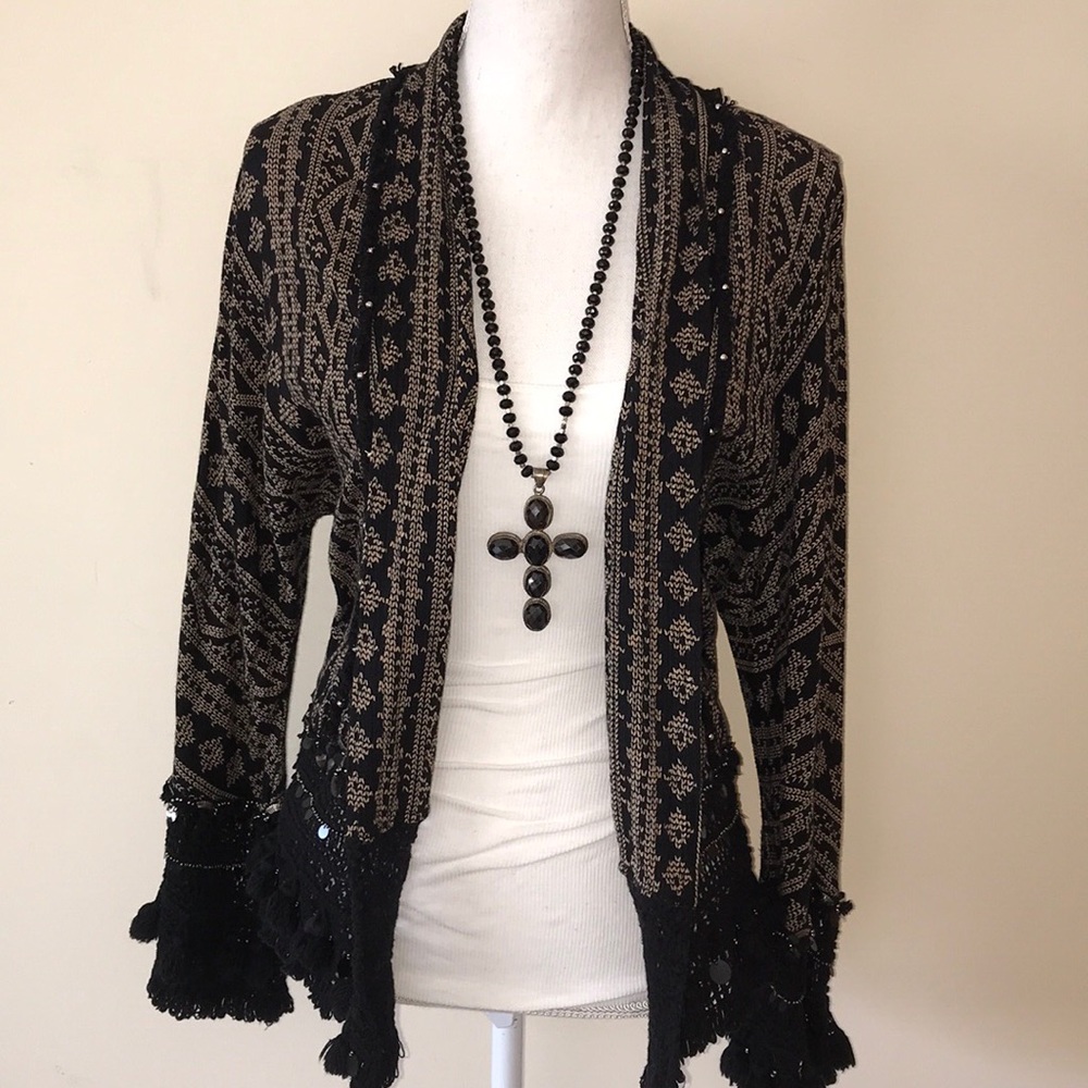 Zara Beaded/Sequined Kimono/BlazerCardigan! Sz M!